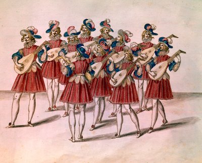 Groupe de musiciens jouant du luth - Unknown artist