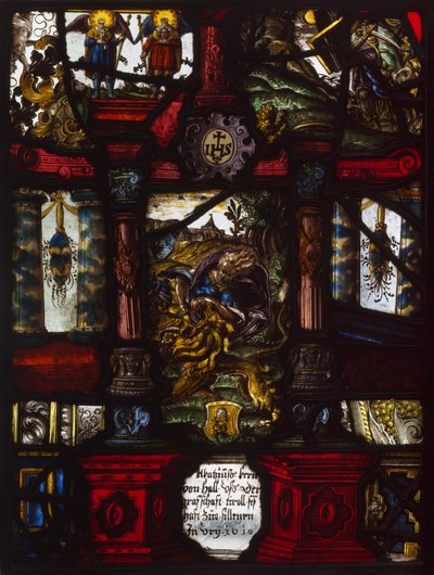 Panneau héraldique de Samson et du lion - Unknown artist