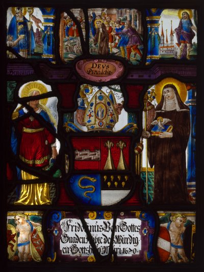 Panneau héraldique aux armes de Fridoinus Summerer, abbé de Muri, Suisse - Unknown artist