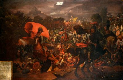 Hernan Cortes fuyant la capitale aztèque - Unknown artist