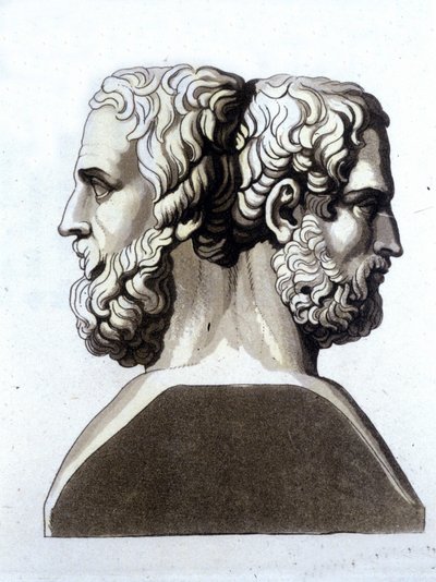 Hérodote (484 av. J.-C. - 425 av. J.-C.), historien grec et Thucydide (ca. 465 av. J.-C. - 395 av. J.-C.), historien grec. - Unknown artist