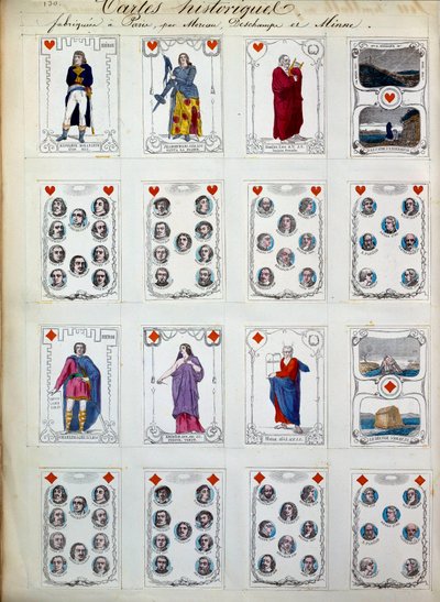 Jeu de cartes historique représentant de grands personnages de l