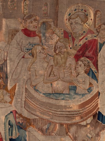 Histoire de Saint Piat et Saint Eleuthère, Scène 6 (détail). Scène de baptême. - Unknown artist