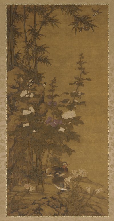Rose trémière et canards - Unknown artist