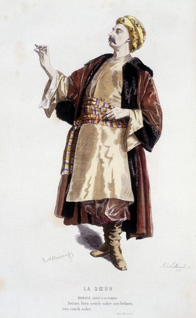 Horace dans « La sœur » (par Jean de Rotrou en 1647), dans « Le théâtre français au 16ème et 17ème siècle antérieur à Molière » par Edouard Fournier - Unknown artist