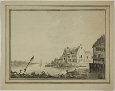 Maisons sur rivière ou canal - Unknown artist