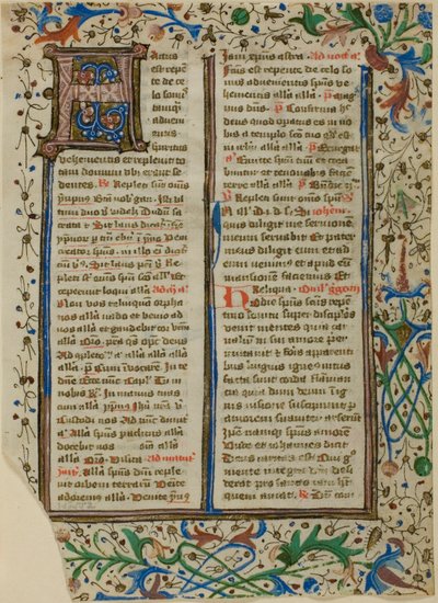 Initiale "H" enluminée provenant d