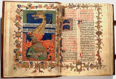 Illuminations des ff.8v et 9r du Missel connu sous le nom de "Dragone" - Unknown artist