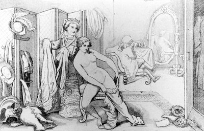 Illustration représentant Casanova et une femme nue - Unknown artist