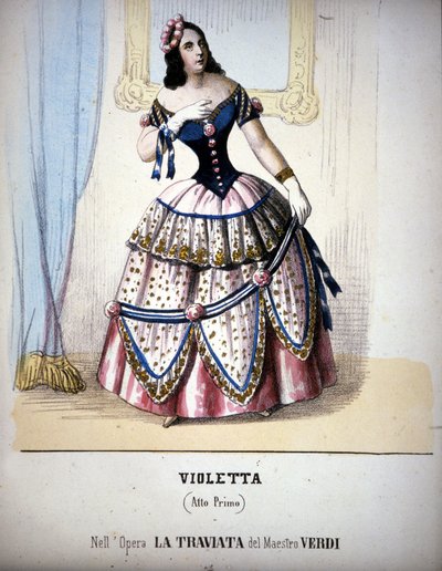 Illustration du personnage de Violetta Valéry dans "La Traviata" de Giuseppe Verdi. Gravure du 19ème siècle - Unknown artist