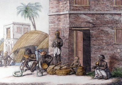 Culture et civilisation indiennes : Charmeurs de serpents en Inde. - Unknown artist