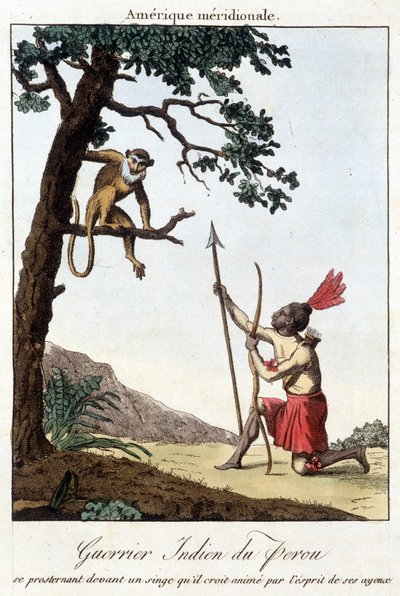 Guerrier indien du Pérou (Inca) - gravure - Unknown artist