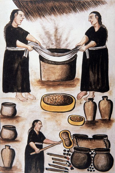 Indiens cuisinant de la viande, du livre "Trujillo del Peru" ou "Códice Martínez Compañón", par Baltazar Martinez Compañón y Bujanda, évêque de Trujillo (1782-1785) - Unknown artist