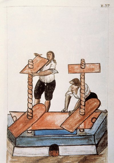 Indiens repassant du linge, du livre "Trujillo del Peru" ou "Códice Martínez Compañón", par Baltazar Martinez Compañón y Bujanda, évêque de Trujillo (1782-1785) - Unknown artist