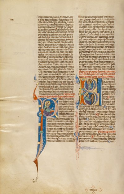 Initiale B : Le Christ avec David jouant de la harpe - Unknown artist