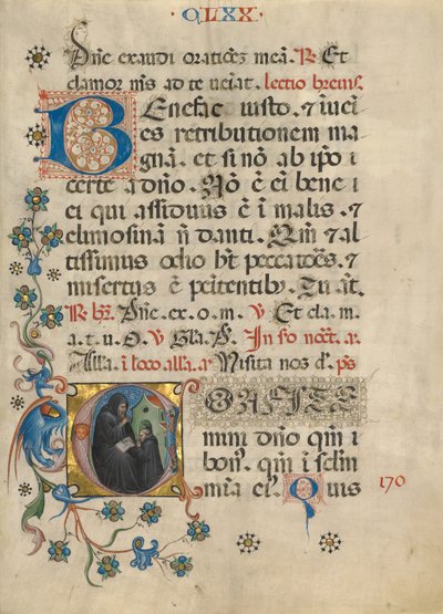 Initiale C : Saint Benoît bénissant Maurus - Unknown artist
