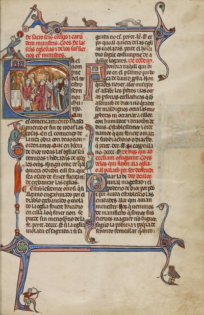 Initial E : Un prêtre célébrant la messe - Unknown artist