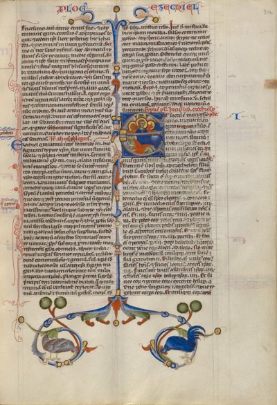 Initiale E : Ezéchiel rêve des symboles des quatre évangélistes - Unknown artist
