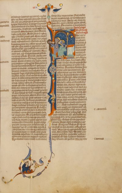 Initial F : Elkanah avec Hannah et Peninnah dans le Temple - Unknown artist