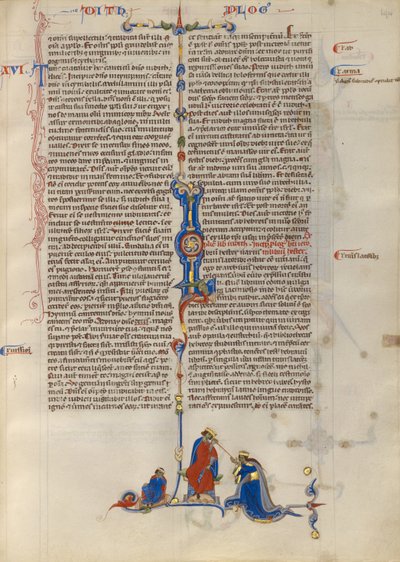 Initial L : Esther devant le roi Ahauserus - Unknown artist