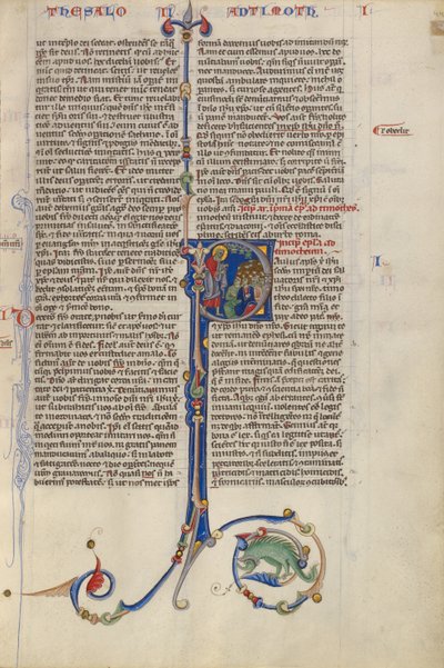 Initial P : Paul prêche à une foule assise - Unknown artist