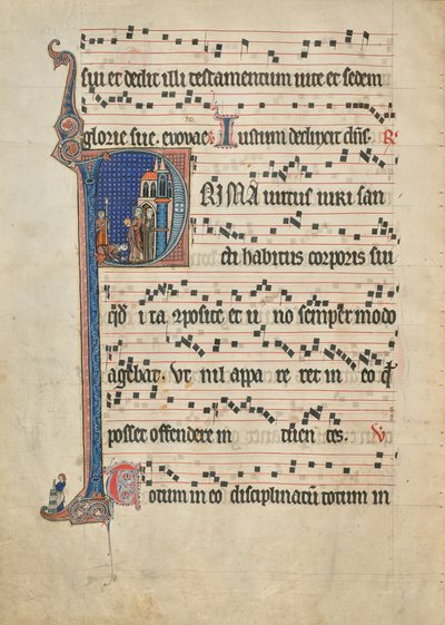 Initiale P : Saint Bernard présentant l