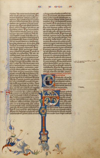 Initial P : Saint Paul donne une lettre à un messager - Unknown artist