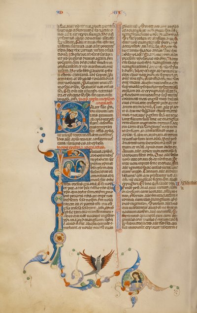 Initial P : Saint Paul donne une lettre à un messager - Unknown artist