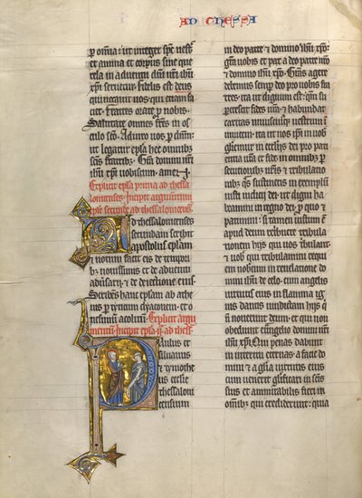 Initial P : Saint Paul et un prêtre - Unknown artist