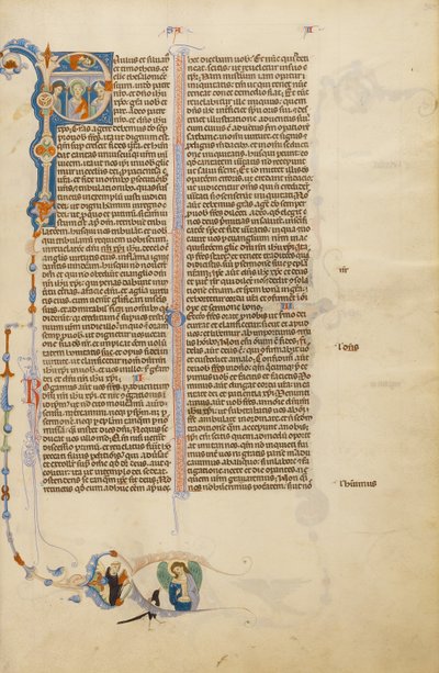 Initial P : Saint Paul avec un évêque et un messager - Unknown artist