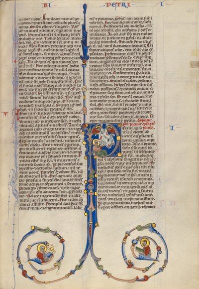 Initial P : La vision de Saint Pierre sur les bêtes pures et impures - Unknown artist
