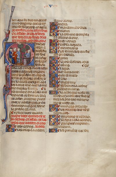 Initial Q : Deux hommes devant un juge et un troisième homme qui regarde derrière un mur - Unknown artist