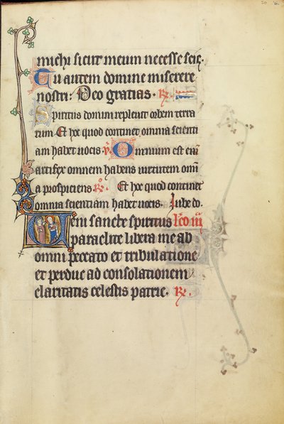 Initial V : Un saint homme et une sainte femme en conversation - Unknown artist