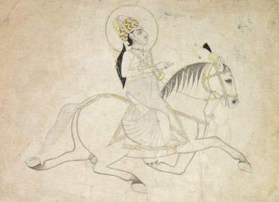 Jai Singh III de Jaipur (r. 1818-1835) à Cheval - Unknown artist