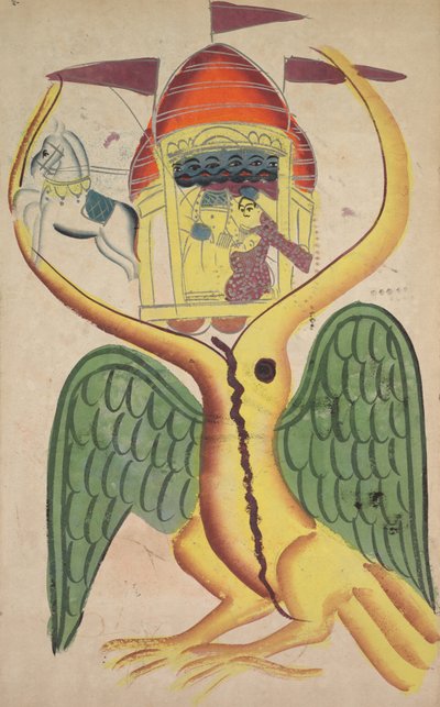 Jatayu entrave le char de Ravana, essayant de prévenir l