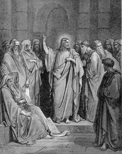Jésus-Christ dans la synagogue. Selon l