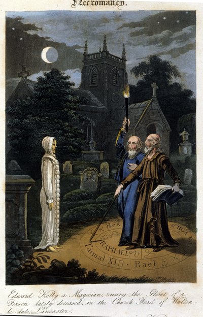 John Dee et Edward Kelly invoquent un esprit. 1825. Bibl. Morando, Milan - Unknown artist