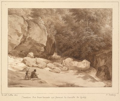 Jonction des deux torrents qui forment la cascade de Grésy - Unknown artist