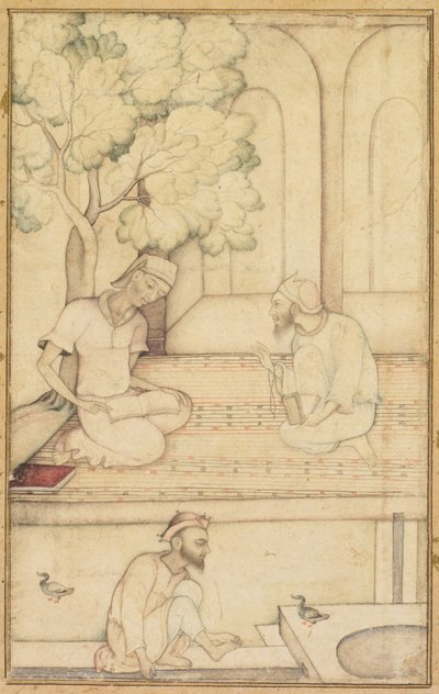 Kabir et deux disciples sur une terrasse (recto) - Unknown artist
