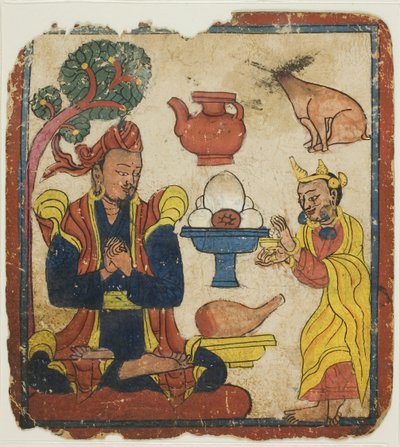 Le roi Mangkur nourri par la reine Devika, tiré d