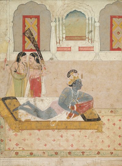 Krishna attendant Radha - Unknown artist