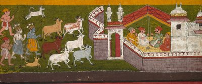 Krishna et Balarama approchant Mathura - Unknown artist