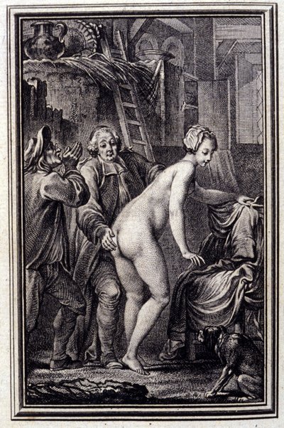 La mare du compère Pierre dans « Contes et nouvelles en vers » par Jean de La Fontaine. 1762. - Unknown artist