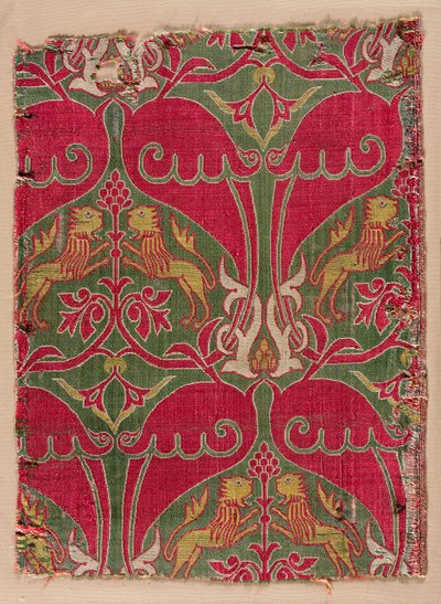 Lampas avec lions rampants, palmettes et écussons - Unknown artist