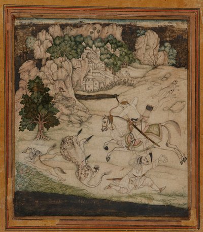 Paysage - une scène de chasse - Unknown artist
