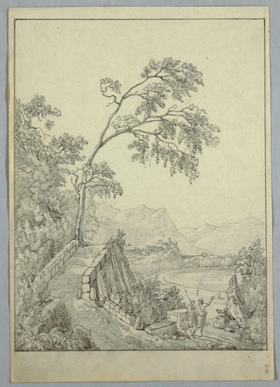 Paysage avec figures classiques - Unknown artist