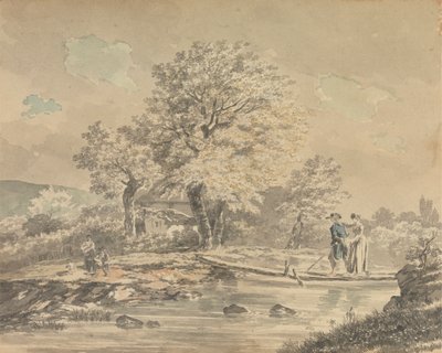 Paysage avec passerelle - Unknown artist