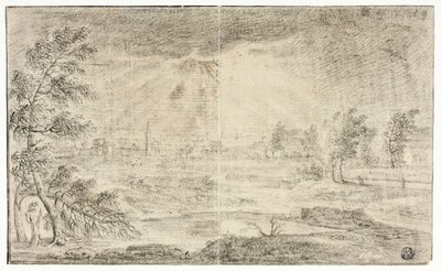Paysage avec village - Unknown artist