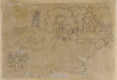 Paysage avec une figure de la Vierge Marie - Unknown artist