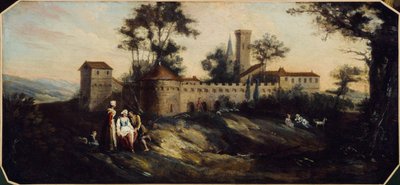 Paysage avec château fortifié - Unknown artist